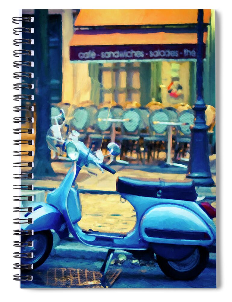 Paris Spiral Notebook featuring the photograph Paris Cafe II - Paris, France by Melanie Alexandra Price
