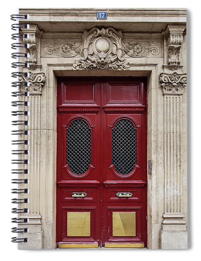 Paris Spiral Notebook featuring the photograph Paris Doors No. 17 - Paris, France by Melanie Alexandra Price