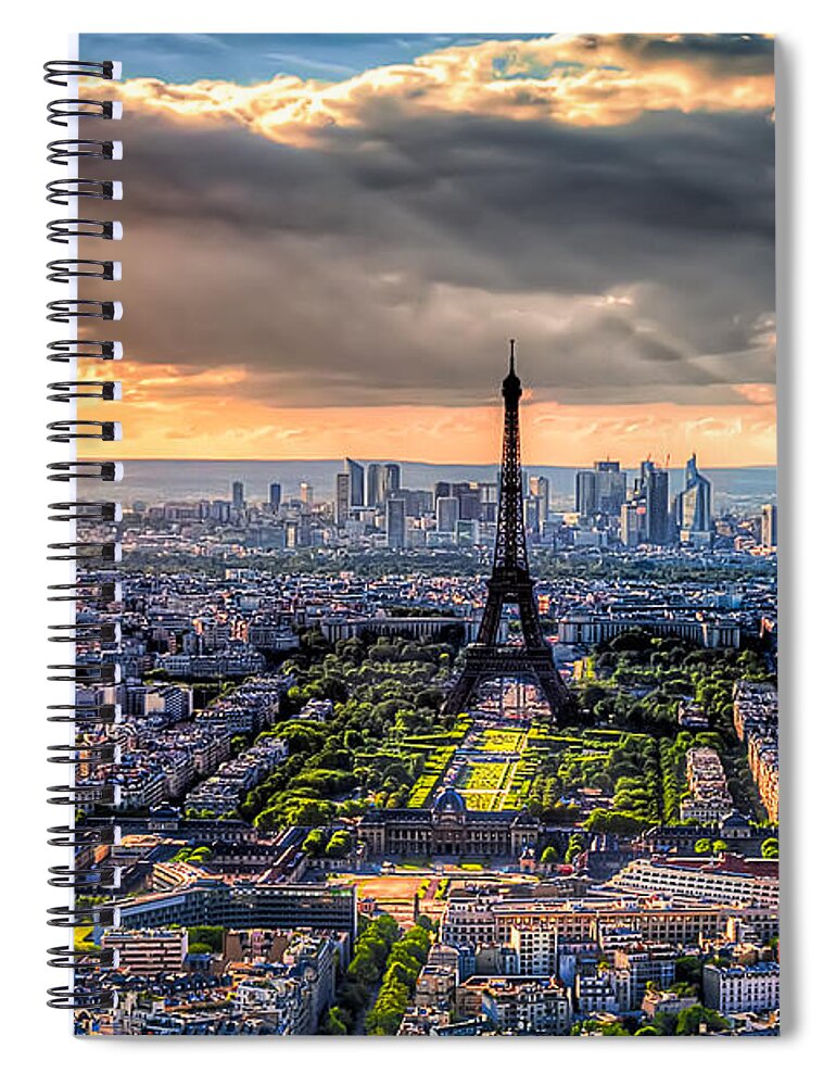 Europe Spiral Notebook featuring the photograph Paris from Above by Tim Stanley