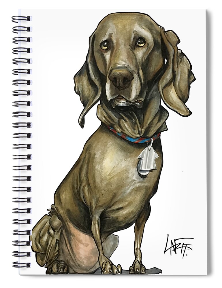 Dog Portrait Spiral Notebook featuring the drawing Parish 3549 ZEUS by John LaFree