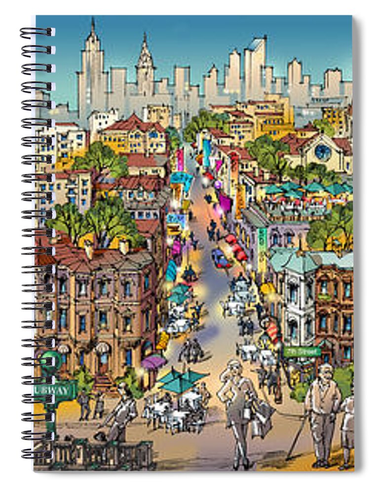 Park Slope Brooklyn Spiral Notebook featuring the painting Park Slope Brooklyn by Maria Rabinky