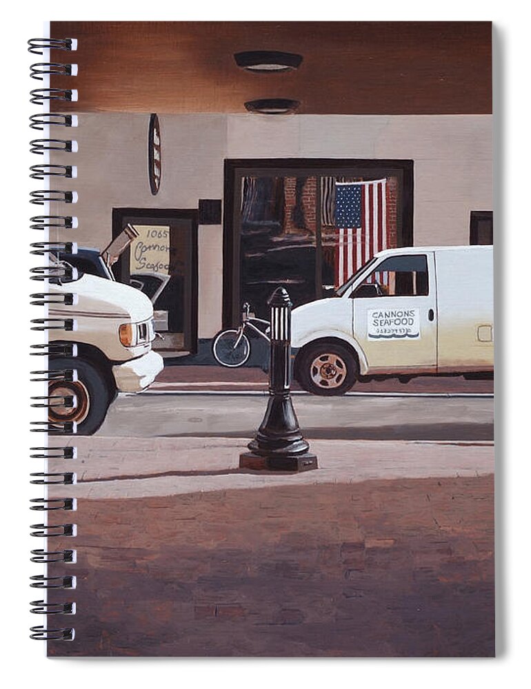 Cityscapes Spiral Notebook featuring the painting Parking Garage at 31st St. NW by Craig Morris