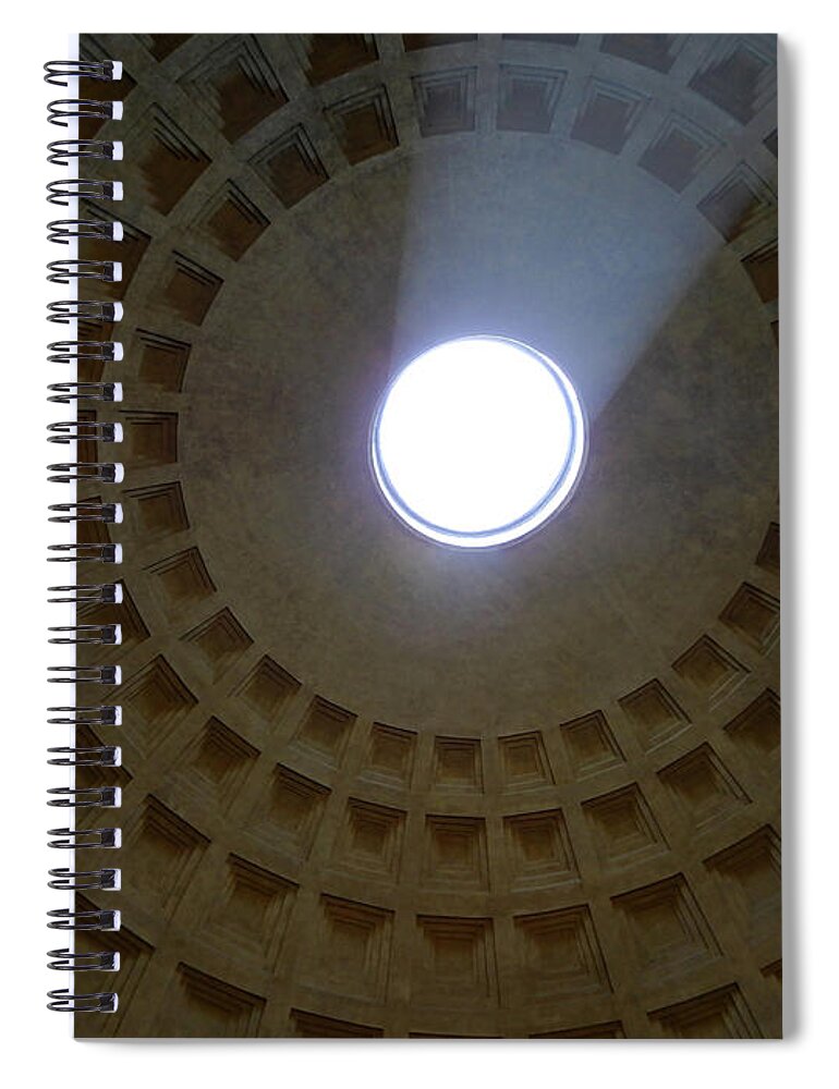 Abstract Spiral Notebook featuring the photograph Pantheon Oculus by Suzette Kallen