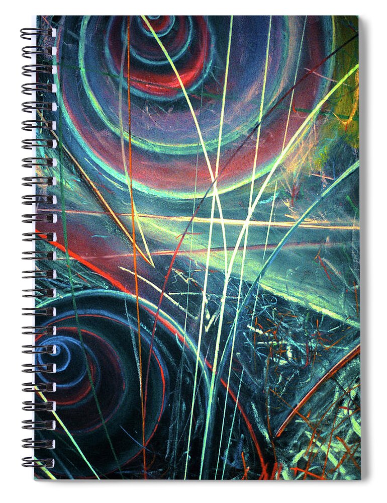 A Bright Spiral Notebook featuring the painting Particle Track Study Fifteen by Scott Wallin