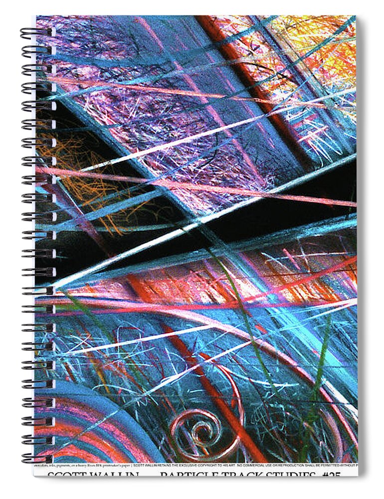 A Bright Spiral Notebook featuring the painting Particle Track Study Twenty-five by Scott Wallin