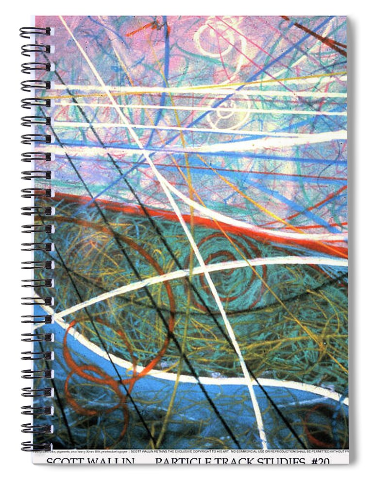 A Bright Spiral Notebook featuring the painting Particle Track Study Twenty by Scott Wallin