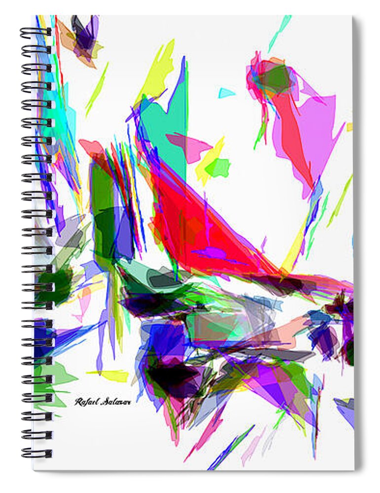 Rafael Salazar Spiral Notebook featuring the digital art Party Time by Rafael Salazar