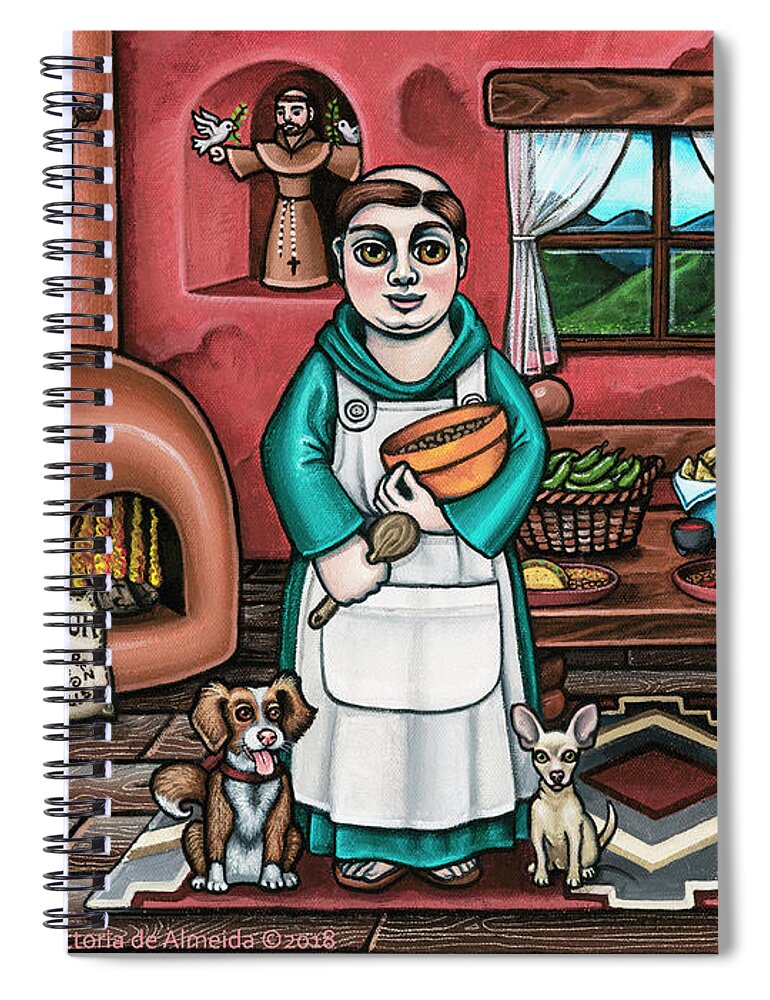 San Pascual Spiral Notebook featuring the painting Pascuals Pups by Victoria De Almeida