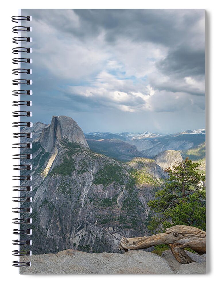 Yosemite Valley Spiral Notebook featuring the photograph Passing Clouds Over Half Dome by Michael Ver Sprill