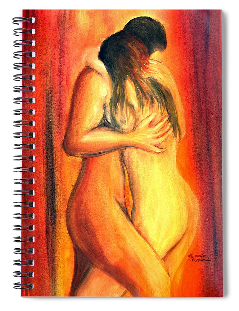 People Spiral Notebook featuring the painting Passion by Leonardo Ruggieri