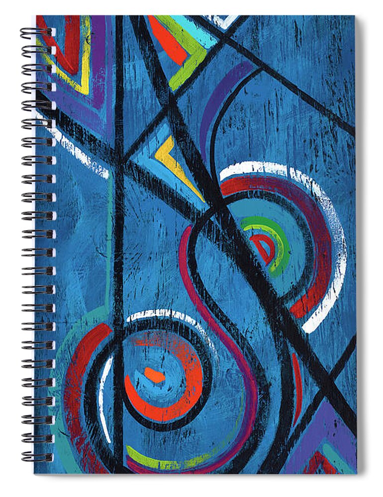 Passion Spiral Notebook featuring the painting PASSIONATE ARTS-triptych left by Darin Jones