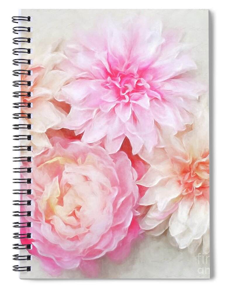 Photography Spiral Notebook featuring the photograph Pastel Peonies by Sylvia Cook