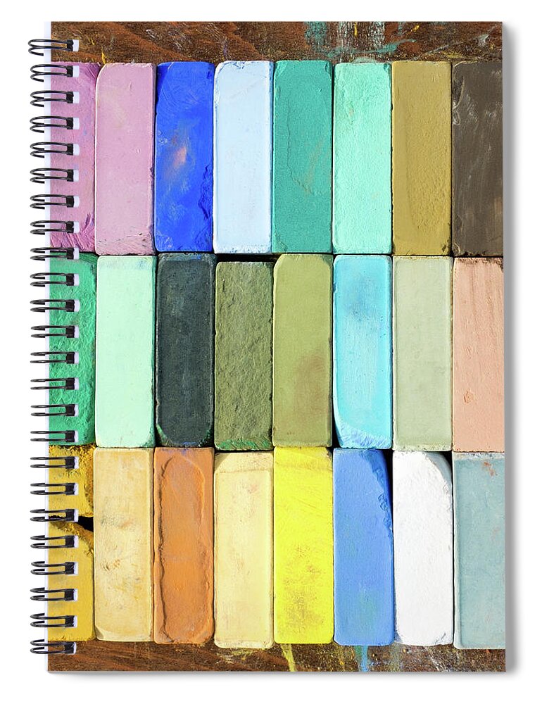 Pastel Spiral Notebook featuring the photograph Pastel Square Composition 1 by Kathy Anselmo