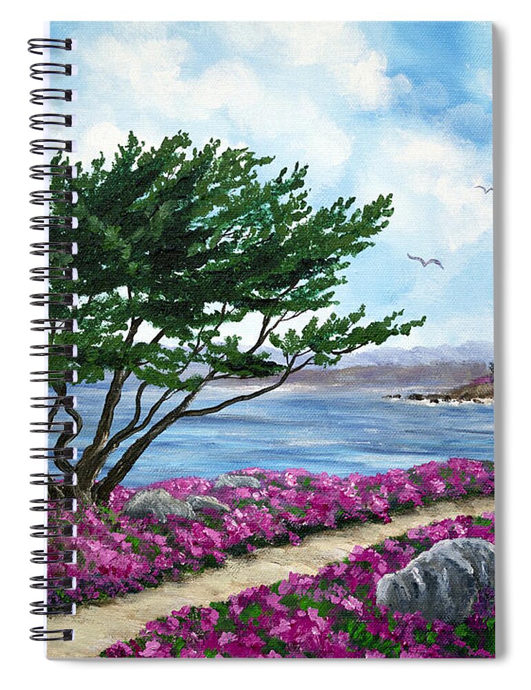California Spiral Notebook featuring the painting Path by a Cypress Tree in May by Laura Iverson