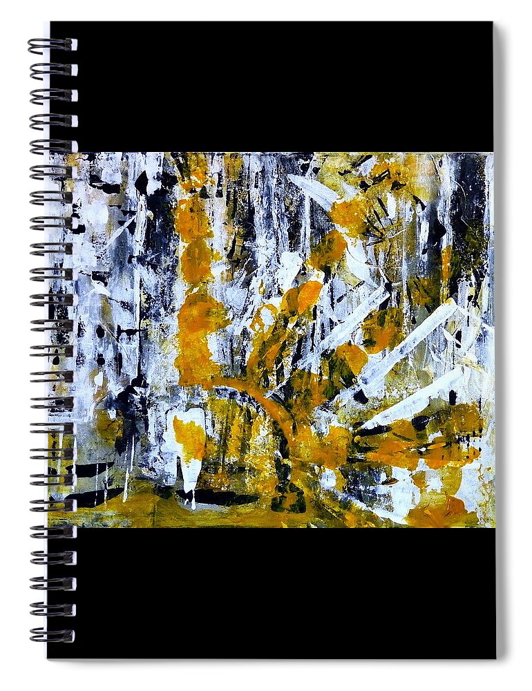 Yellow Spiral Notebook featuring the painting Pathway by 'REA' Gallery