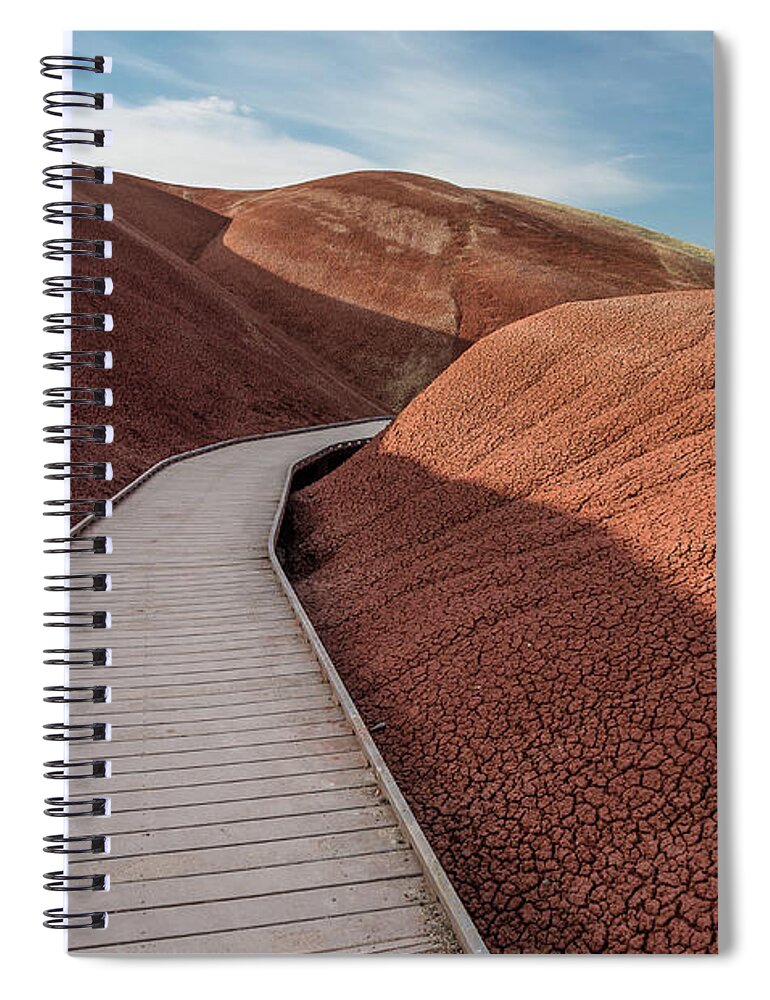 Painted Hills Spiral Notebook featuring the photograph Pathway through the Reds by Greg Nyquist