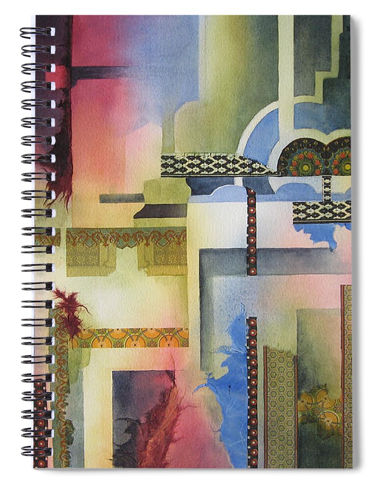 Abstract Spiral Notebook featuring the painting Pathways by Deborah Ronglien