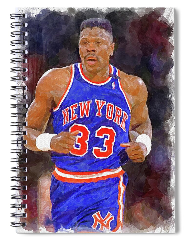 Patrick Ewing Spiral Notebook featuring the digital art Patrick Ewing Paint by Ricky Barnard