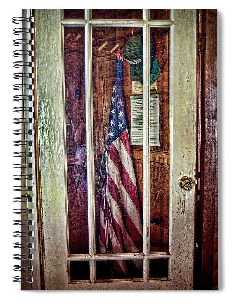 Cabin Spiral Notebook featuring the photograph Patriot On Call by Ron Weathers