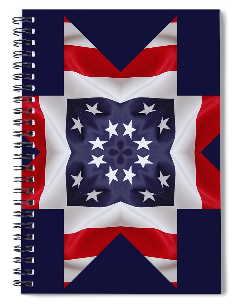 4th Spiral Notebook featuring the digital art Patriotic Star 2 - Transparent Background by Jeffrey Kolker