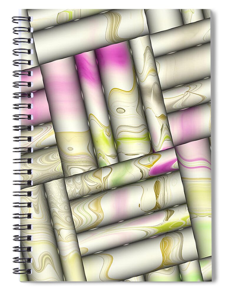 Digital Spiral Notebook featuring the digital art Pattern Tiles Abstract by Deborah Benoit