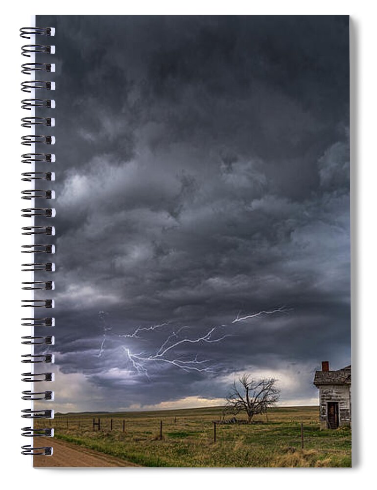 Colorado Spiral Notebook featuring the photograph Pawnee School Storm by Darren White