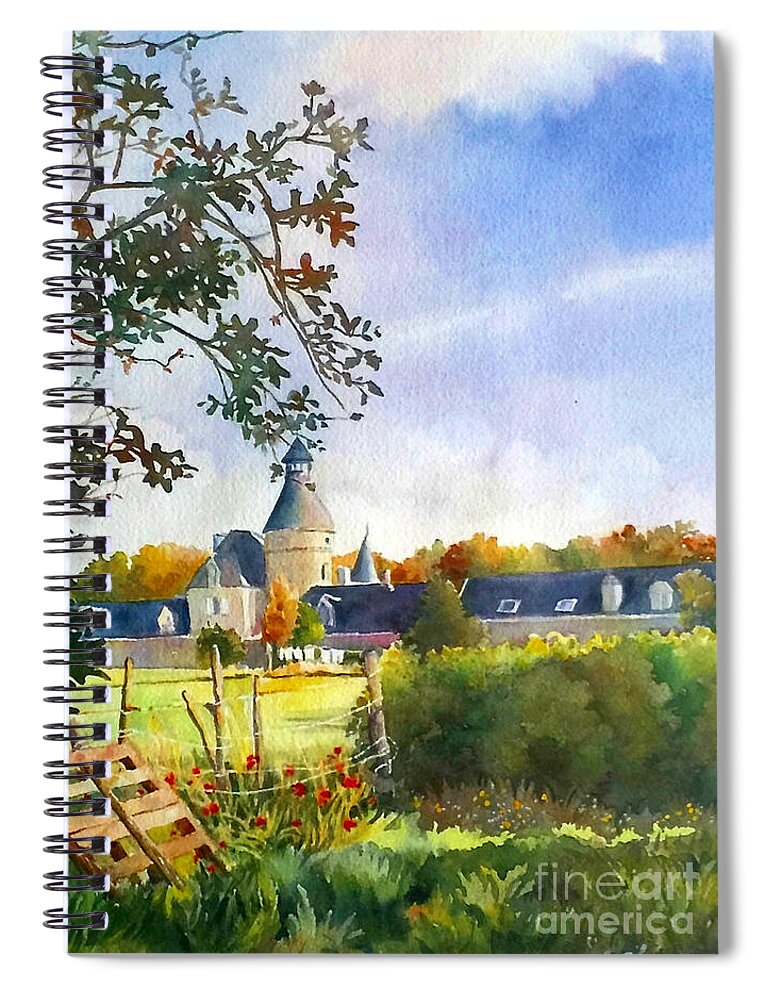 Chateau Spiral Notebook featuring the painting Paysage Breton by Francoise Chauray