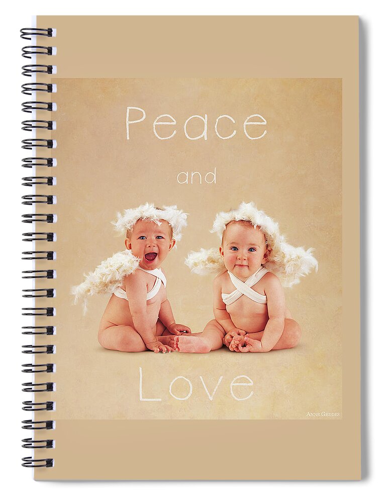 Peace Spiral Notebook featuring the photograph Peace and Love by Anne Geddes