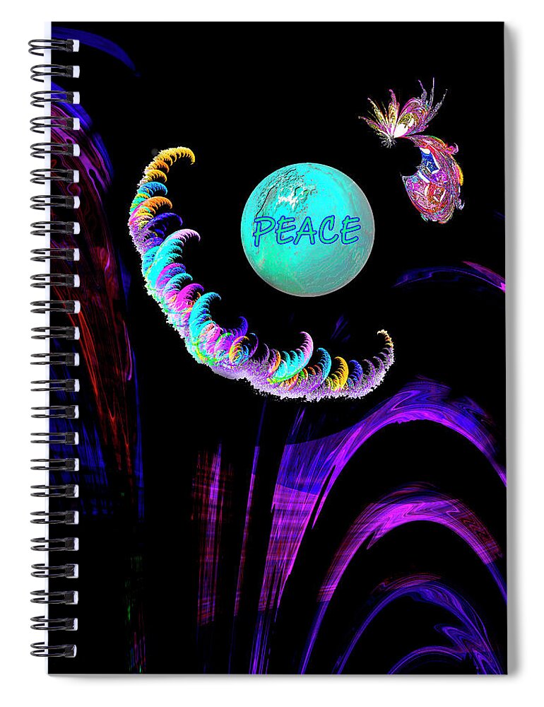Abstract Spiral Notebook featuring the digital art Peace by Gerlinde Keating - Galleria GK Keating Associates Inc