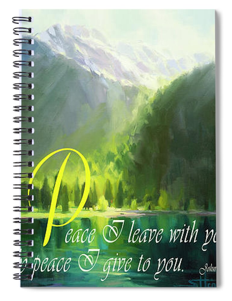 Christian Spiral Notebook featuring the digital art Peace I Give You by Steve Henderson