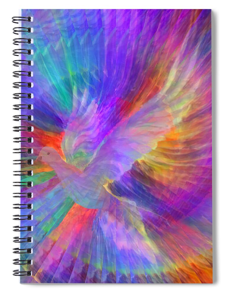 Peace Spiral Notebook featuring the digital art Peace In Our Lifetime 100-B by Artistic Mystic