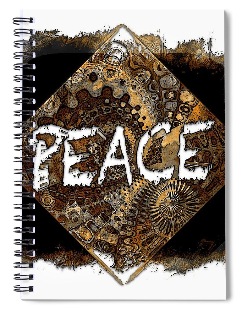 Peace Spiral Notebook featuring the photograph Peace Muted Earthy 3 Dimensional by DiDesigns Graphics