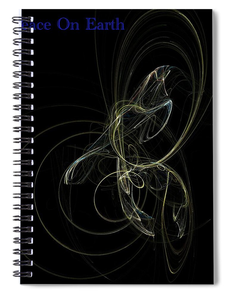 Abstract Digital Painting Spiral Notebook featuring the digital art Peace on Earth by David Lane
