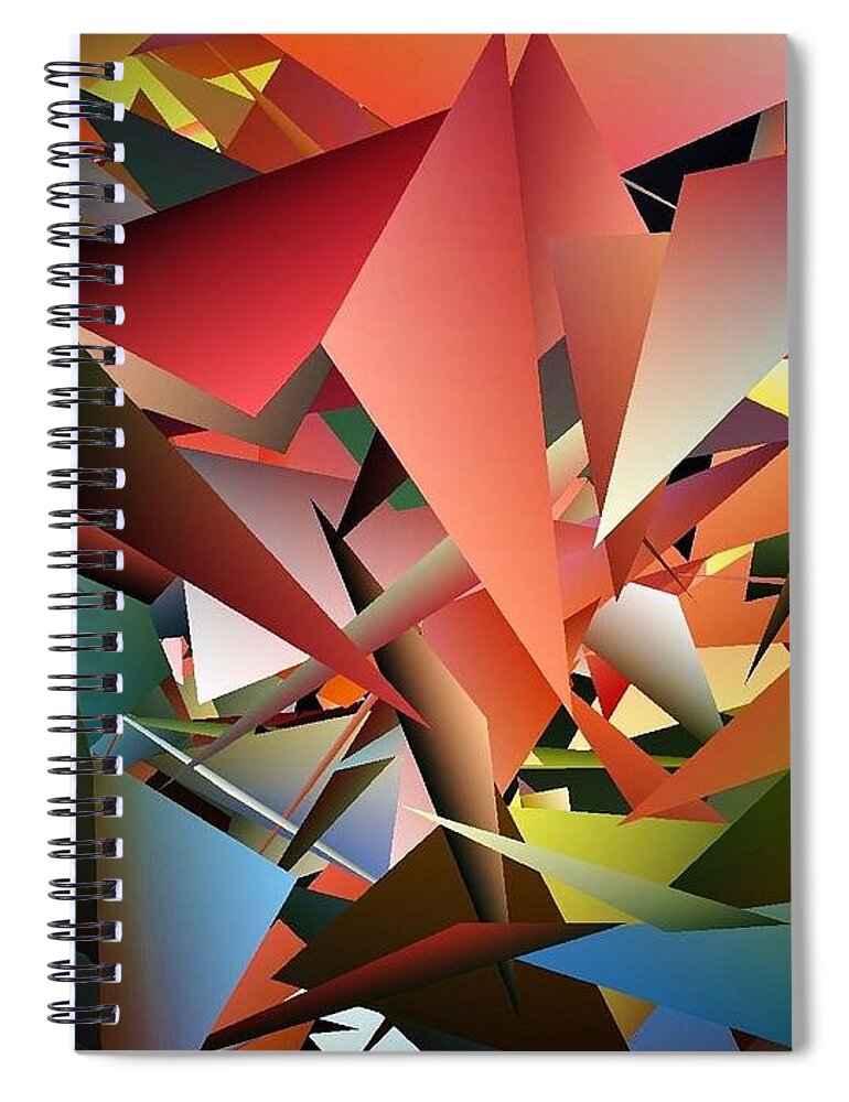 Cafe Art Spiral Notebook featuring the digital art Peaceful Pieces by Ludwig Keck