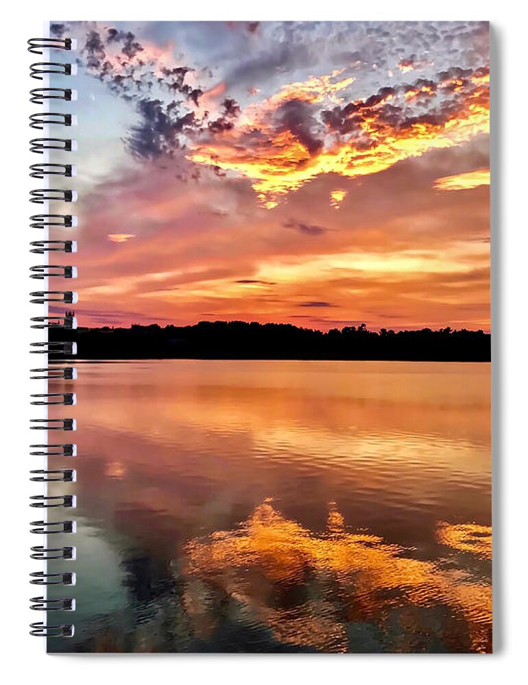 Clouds Spiral Notebook featuring the photograph Peachy Cloudscape by Beth Myer Photography