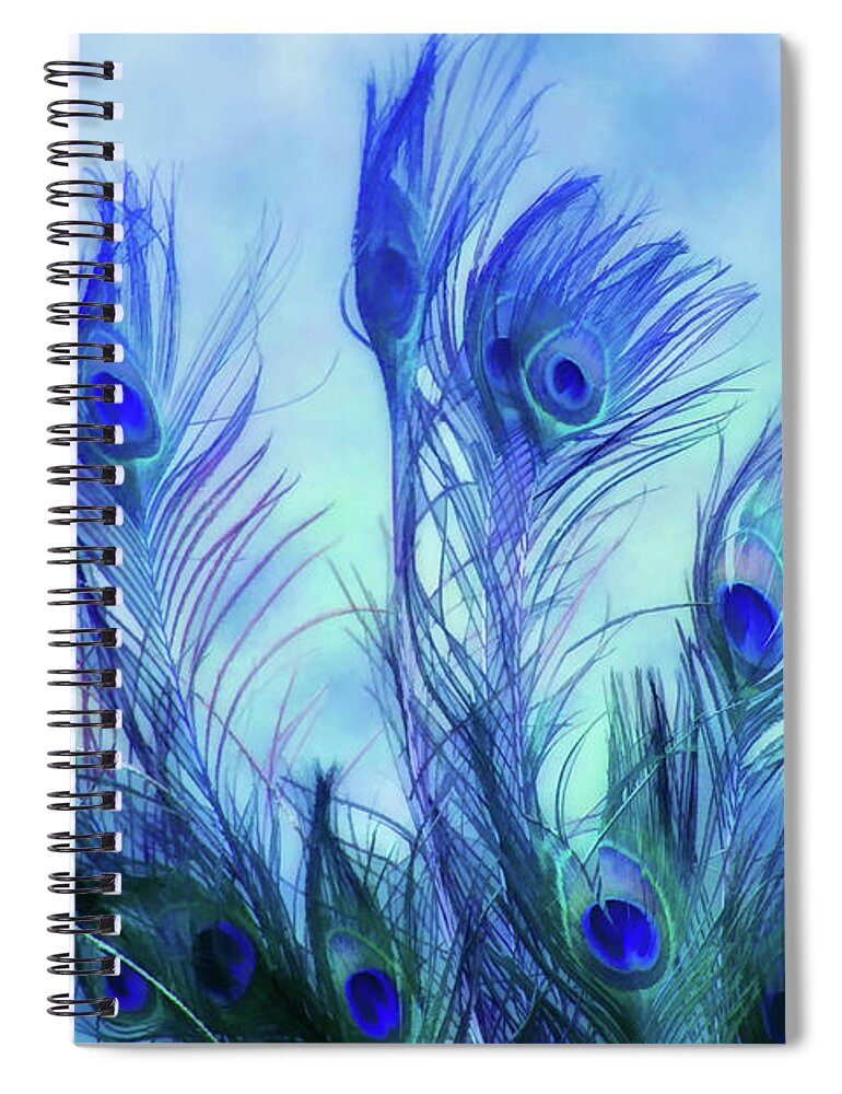 Peacock Spiral Notebook featuring the digital art Peacock Beauty by Terry Davis