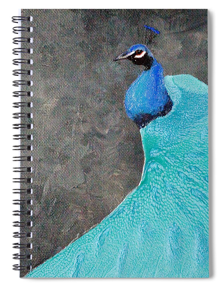 Peacock Spiral Notebook featuring the painting Peacock Style by Laurel Best