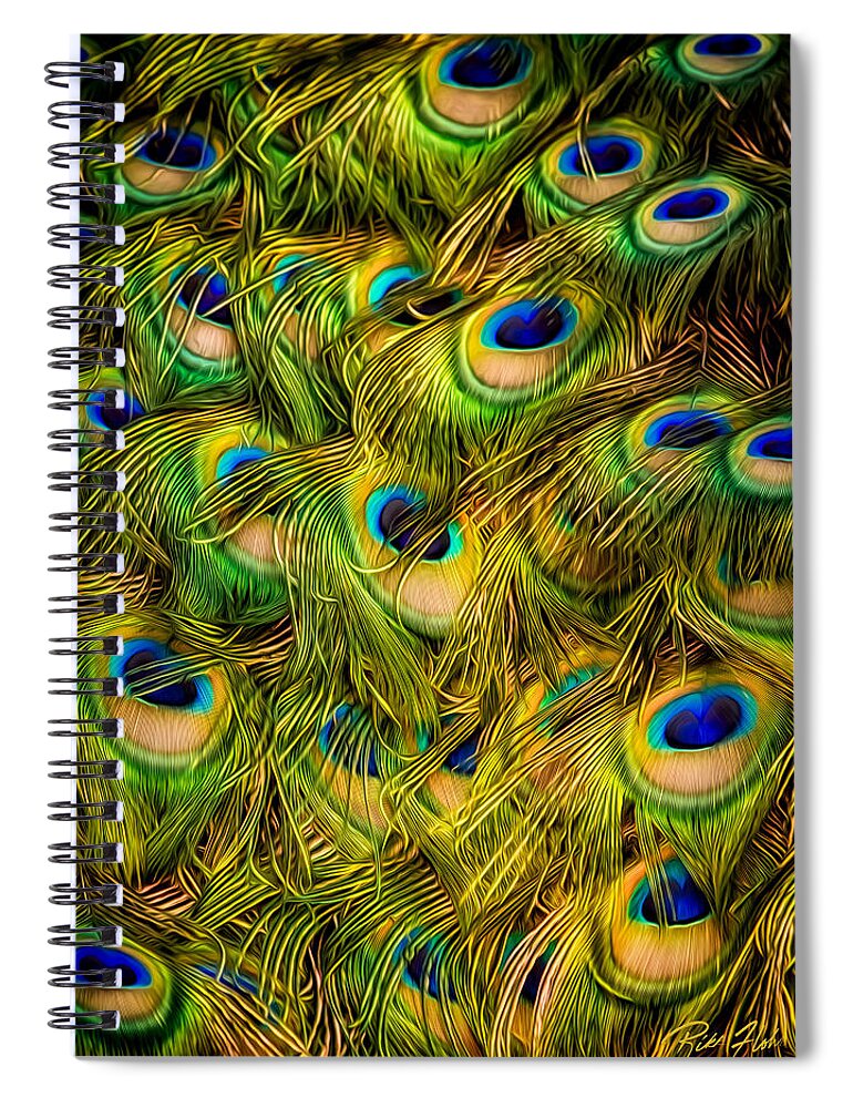 Birds Spiral Notebook featuring the photograph Peacock Tails by Rikk Flohr