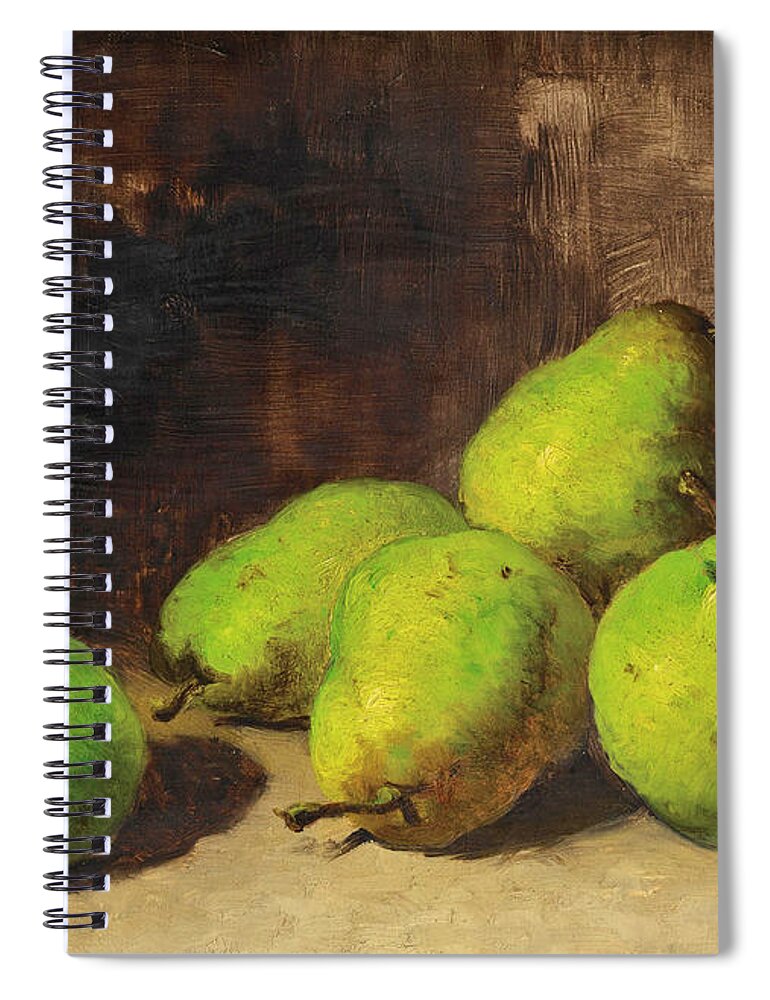 Guillaume Romain Fouace Spiral Notebook featuring the painting Pears by Guillaume Romain Fouace