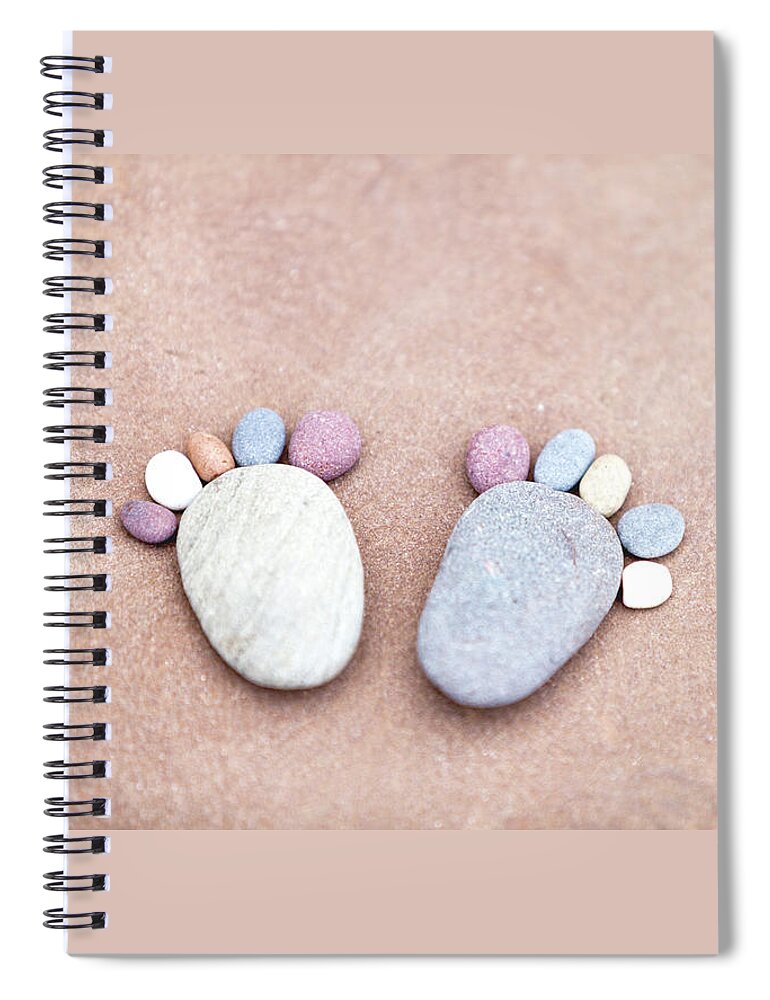 Abstract Spiral Notebook featuring the photograph Pebble Feet by Anita Nicholson