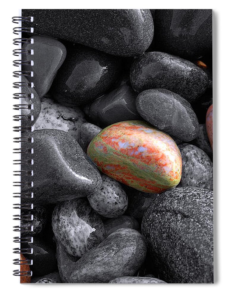  Lake Superior Spiral Notebook featuring the photograph Pebble Jewels  by Doug Gibbons