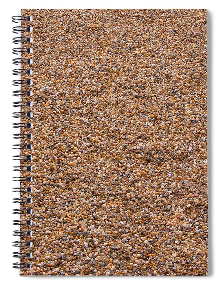 Abstract Spiral Notebook featuring the photograph Pebbles brown nature background by Michalakis Ppalis