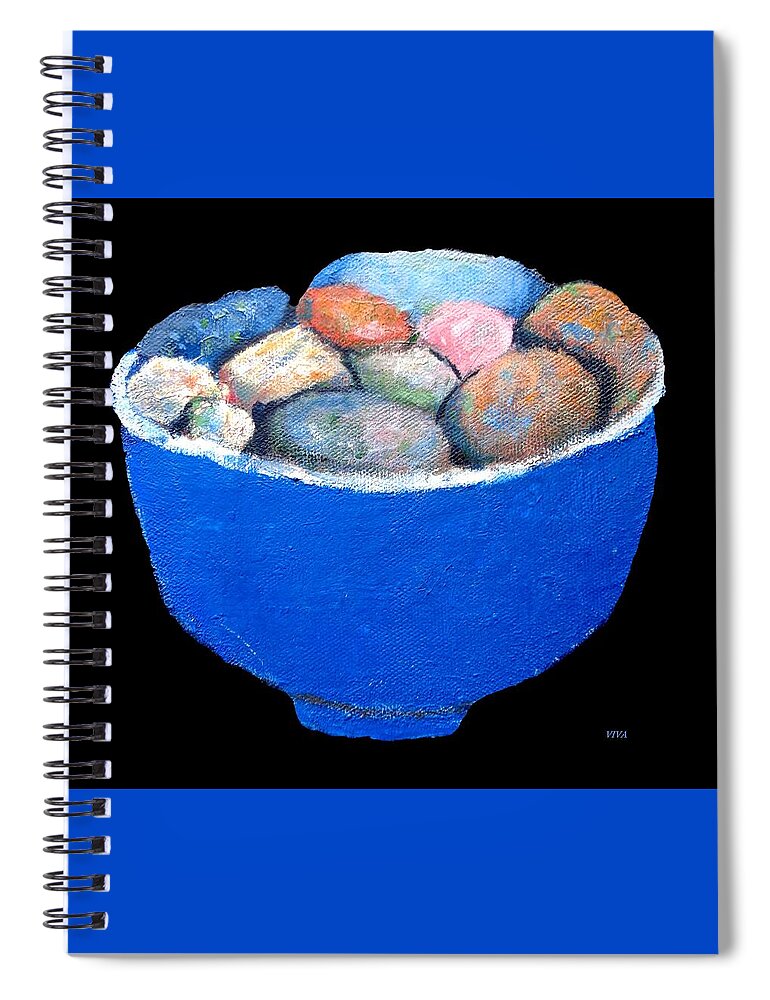 Stones Spiral Notebook featuring the painting Pebbles Memories by VIVA Anderson