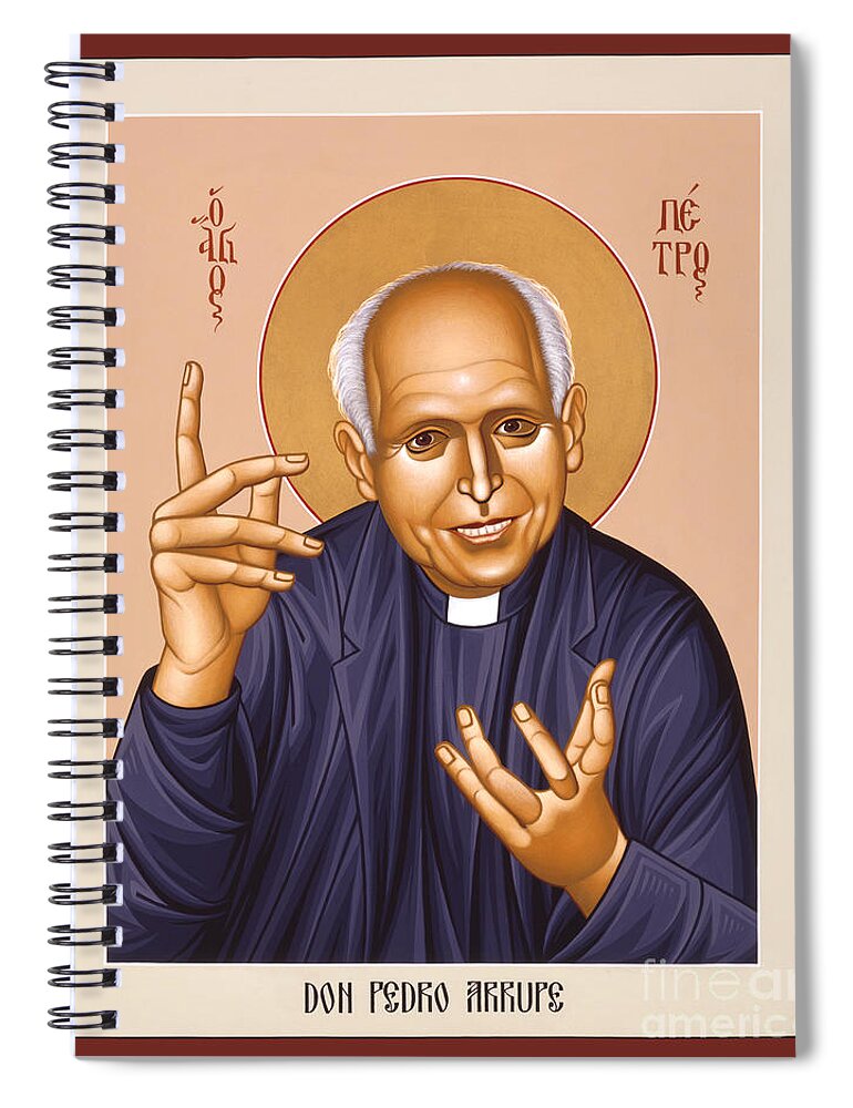 Pedro Arrupe Spiral Notebook featuring the painting Pedro Arrupe, SJ - RLPDA by Br Robert Lentz OFM