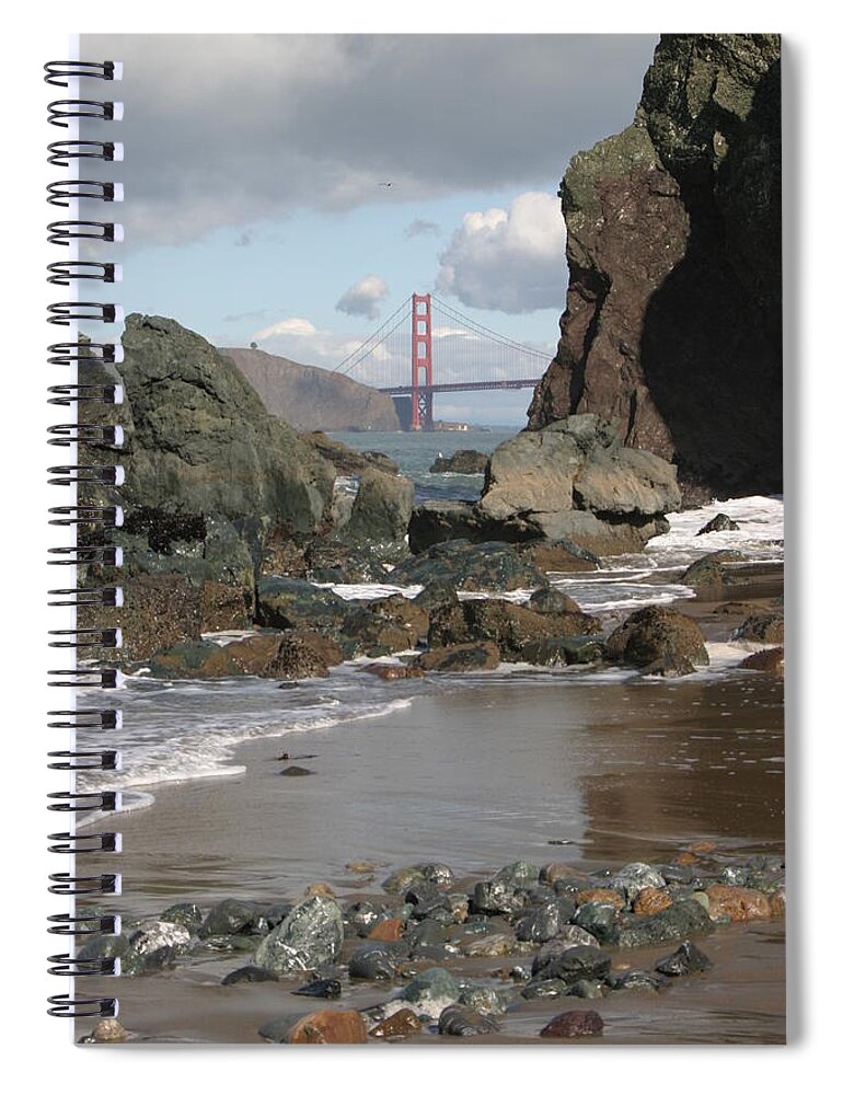 Golden Gate Bridge Spiral Notebook featuring the photograph Peek-a-boo Bridge by Jeff Floyd CA