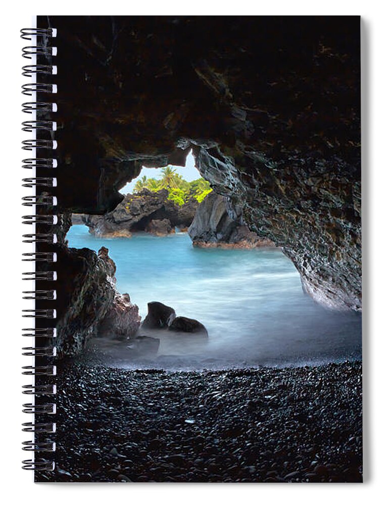Hana Spiral Notebook featuring the photograph Peeking Through the Lava Tube by Susan Rissi Tregoning