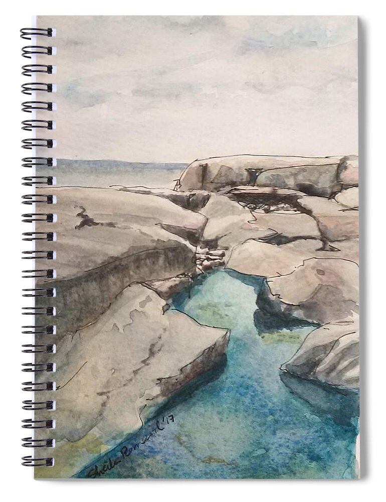 Peggy's Cove Spiral Notebook featuring the painting Peggy's Cove by Sheila Romard