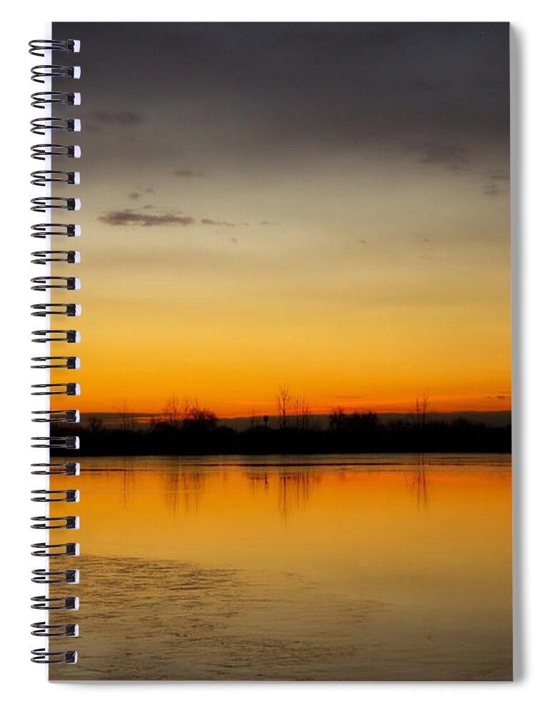Pella Ponds Spiral Notebook featuring the photograph Pella Ponds December 16th Sunrise by James BO Insogna