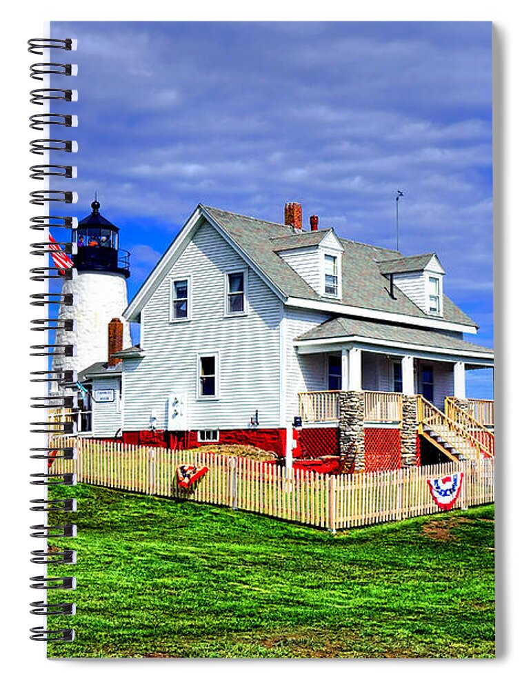 Pemaquid Spiral Notebook featuring the photograph Pemaquid Point Postcard by Olivier Le Queinec