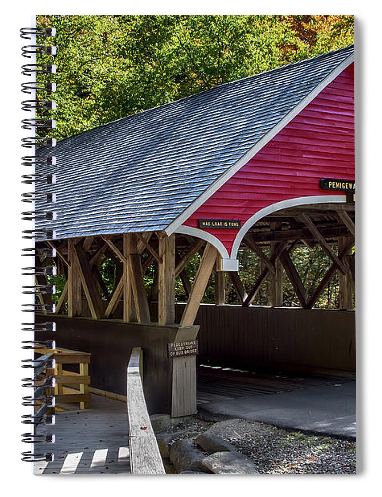 Pemigewasset Spiral Notebook featuring the photograph Pemigewasset River Covered Bridge by John Haldane